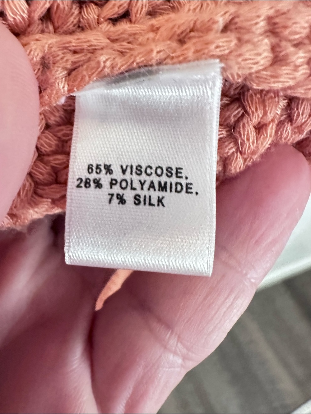 ST. JOHN S cable knit peach-white waterfall open drop sleeve quiet luxury vest - Picture 8 of 13